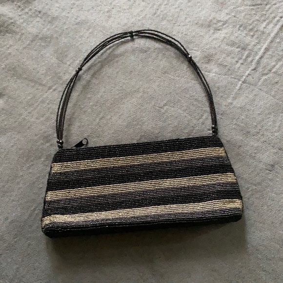 Sasha Fabiani Handbags - Evening bag ,Black and Silver beads.